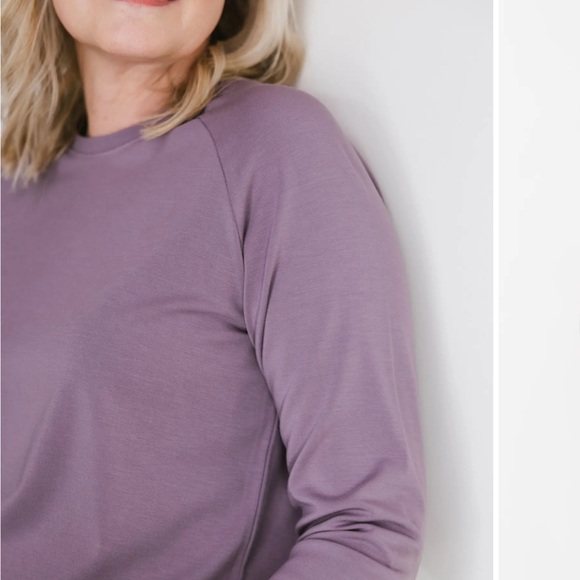 cozy earth Tops - Cozy Earth NWT Women's Brushed Bamboo Pullover XXL Crew Twilight/ Lavender